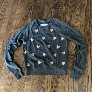 Abercrombie and Fitch Women’s Crewneck Sweatshirt Sequin Hearts Size XS